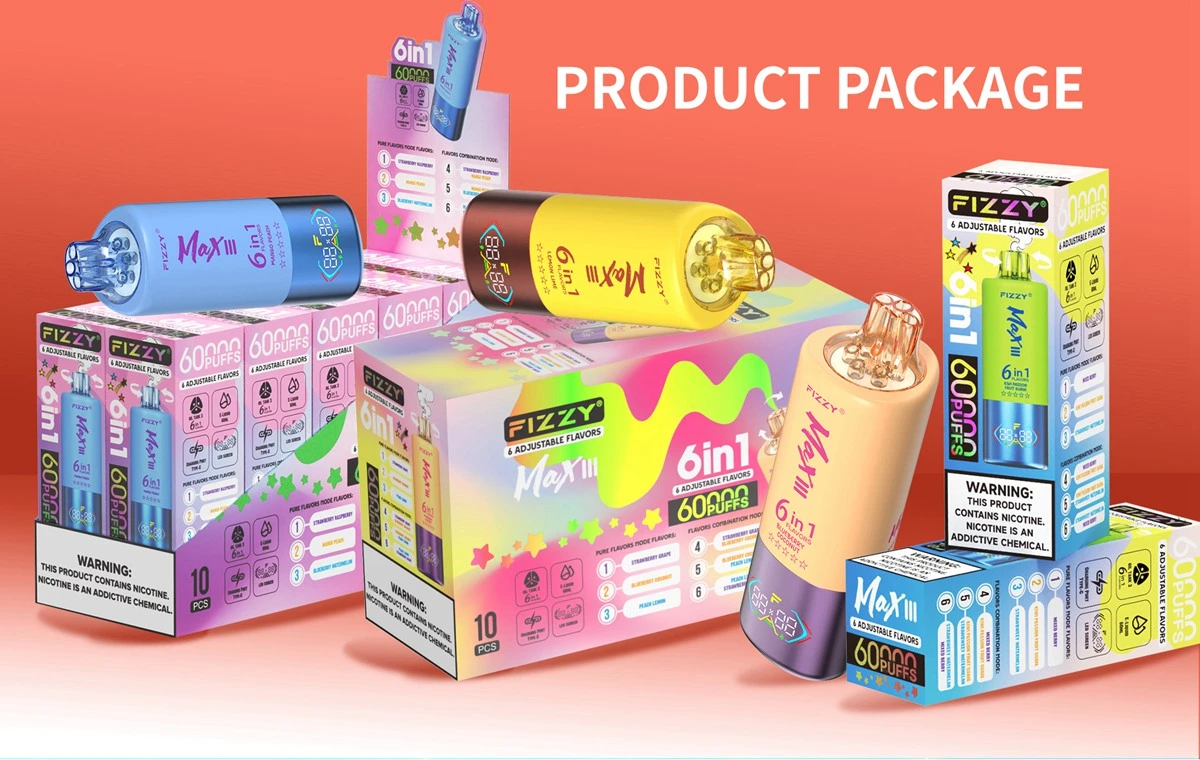Fizzy MAX III 60000 Puffs 6 in 1 Disposable Vape Wholesale 4 Fizzy MAX III 60000 Puffs 6 in 1 Disposable Vape Wholesale 4