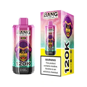 Bang Legend 120K Puffs 5 in 1 Disposable Vape Wholesale Strawberry Watermelon & Grape Ice & Red Mojito & Banana Ice & Lemon Lime