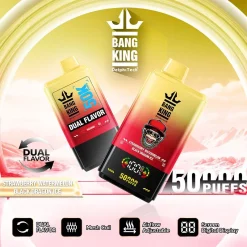 Bangking 50K Puffs dual flavor disposable Vape EU Warehouse Strawberry watermelon & Black dragon ice 1