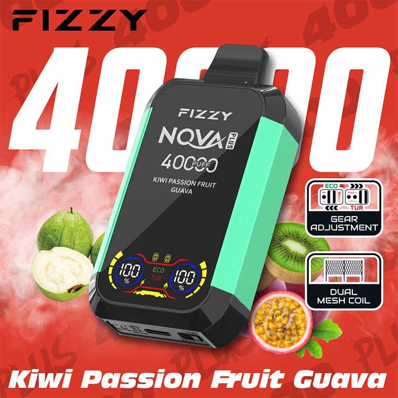 Fizzy Nova Plus 40000 Puffs Disposable Vape Wholesale kiwi passion fruit guava