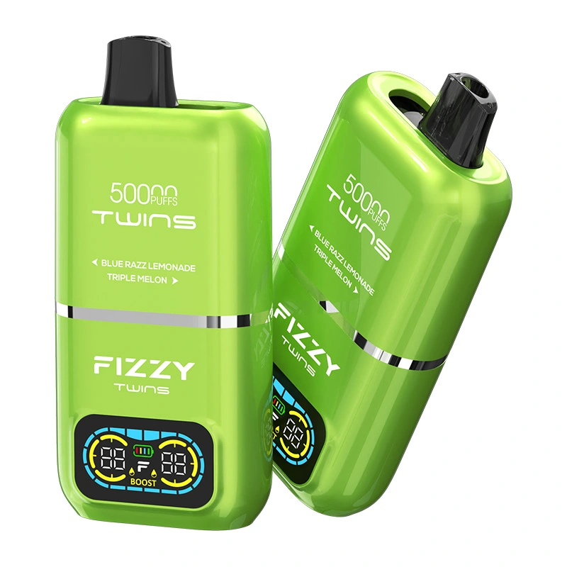 Fizzy Twins 50000 Puffs 2 in 1 Double Flavor Disposable Vape Blue razz lemonade & Triple melon