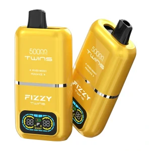 Fizzy Twins 50000 Puffs 2 in 1 Double Flavor Disposable Vape Mixed berry & Peach ice