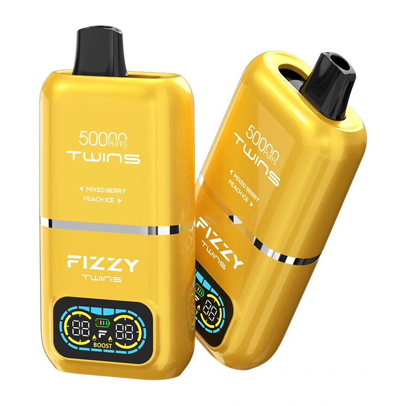 Fizzy Twins 50000 Puffs 2 in 1 Double Flavor Disposable Vape Mixed berry & Peach ice