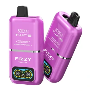 Fizzy Twins 50000 Puffs 2 in 1 Double Flavor Disposable Vape Pineapple peach passion fruit & Blueberry raspberry