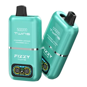 Fizzy Twins 50000 Puffs 2 in 1 Double Flavor Disposable Vape Raspberry lemonade & Strawberry ice
