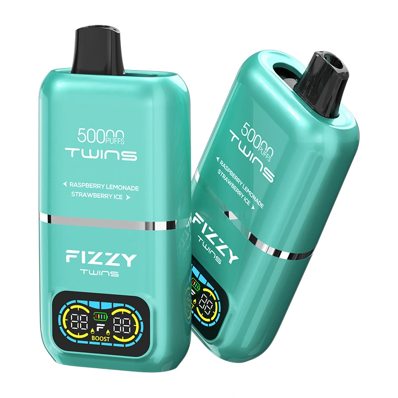 Fizzy Twins 50000 Puffs 2 in 1 Double Flavor Disposable Vape Raspberry lemonade & Strawberry ice