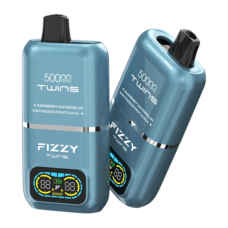Fizzy Twins 50000 Puffs 2 in 1 Double Flavor Disposable Vape Raspberry watermenlon & Kiwi passion fruit guava