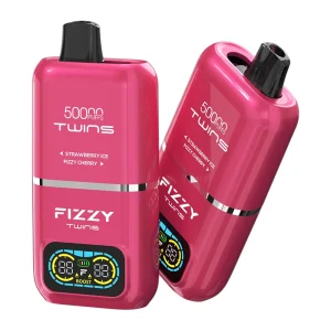 Fizzy Twins 50000 Puffs 2 in 1 Double Flavor Disposable Vape Strawberry ice & Fizzy cherry