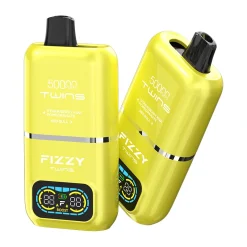 Fizzy Twins 50000 Puffs 2 in 1 Double Flavor Disposable Vape Strawberry kiwi pomegranate & Red bull