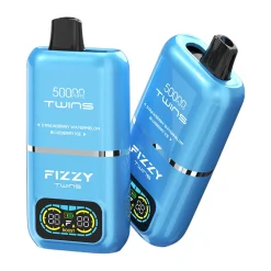 Fizzy Twins 50000 Puffs 2 in 1 Double Flavor Disposable Vape Strawberry watermelon & Blueberry ice