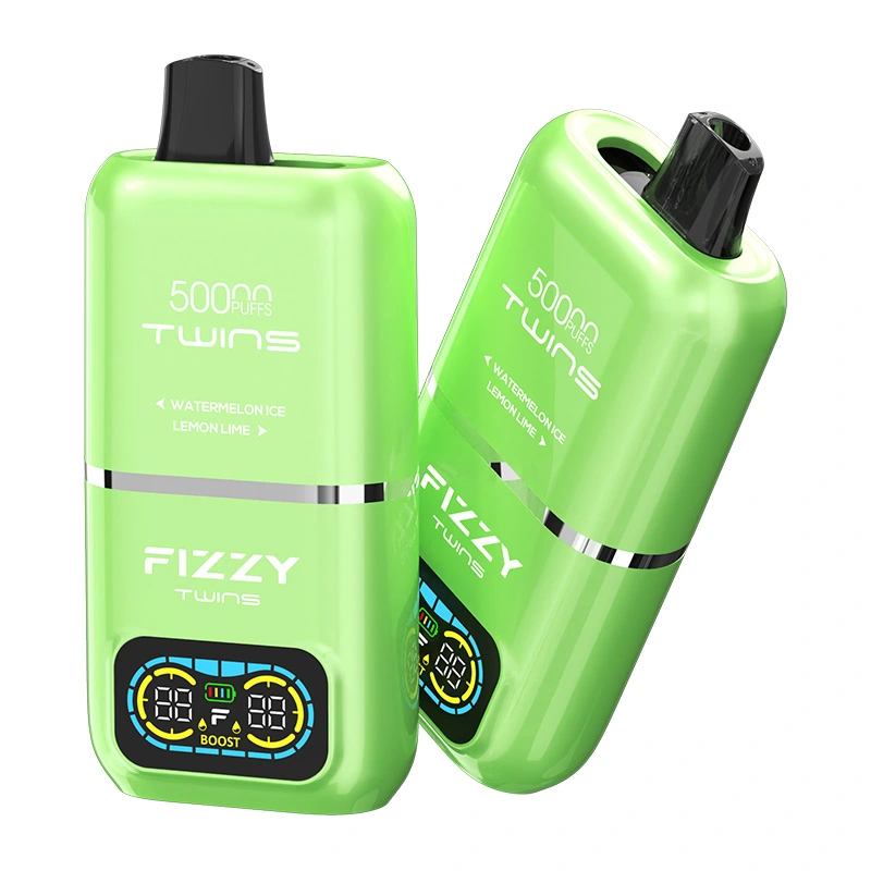 Fizzy Twins 50000 Puffs 2 in 1 Double Flavor Disposable Vape Watermelon ice & Lemon lime