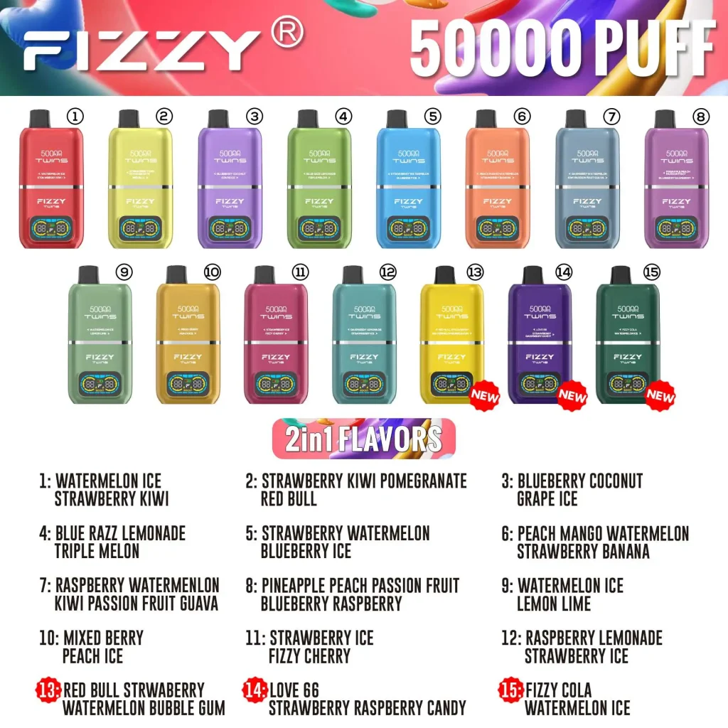 Gemelli frizzanti 50000 boccate 2 in 1 a doppio gusto Vape monouso all'ingrosso Gemelli frizzanti 50000 boccate 2 in 1 a doppio gusto Vape monouso all'ingrosso