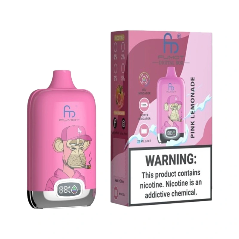Fumot Digital Box 12000 Puffs Disposable Vape EU Warehouse pink lemonade
