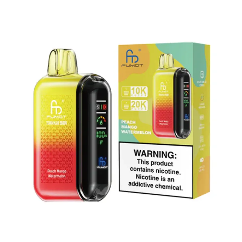 Fumot Tornado 20000 Puffs Disposable Vape EU Warehouse Peach Mango Watermelon