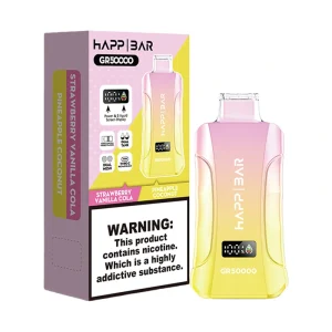 Happ Bar GR50000 50K Puffs Disposable Vape Wholesale Strawberry Vanilla Cola & Pineapple Coconut