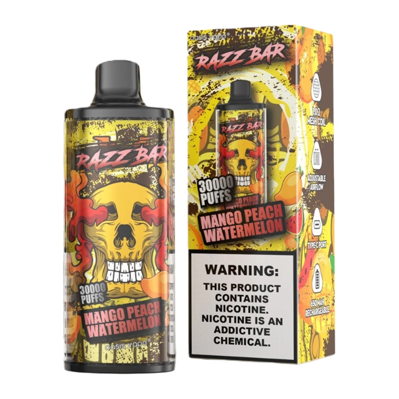 Razz Bar 30000 Puffs 2% 5% Nic Disposable Vape Wholesale Mango Peach Watermelon