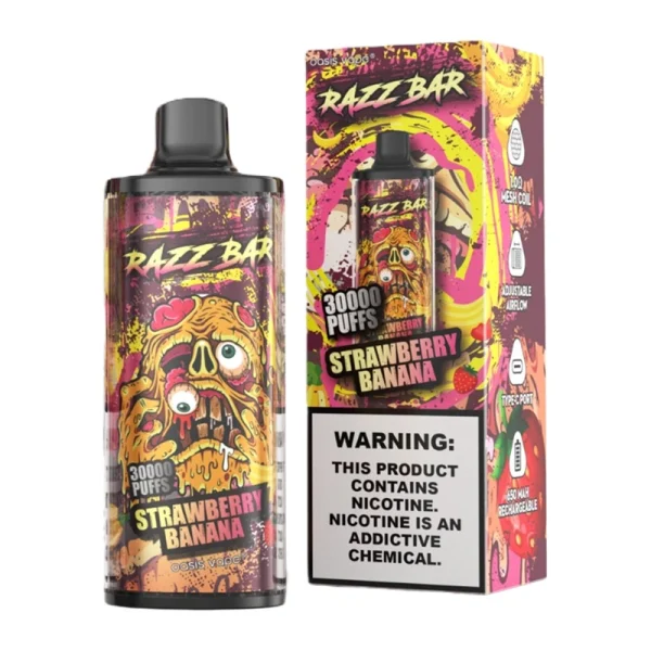 Razz Bar 30000 Puffs 2% 5% Nic Disposable Vape Wholesale Strawberry Banana