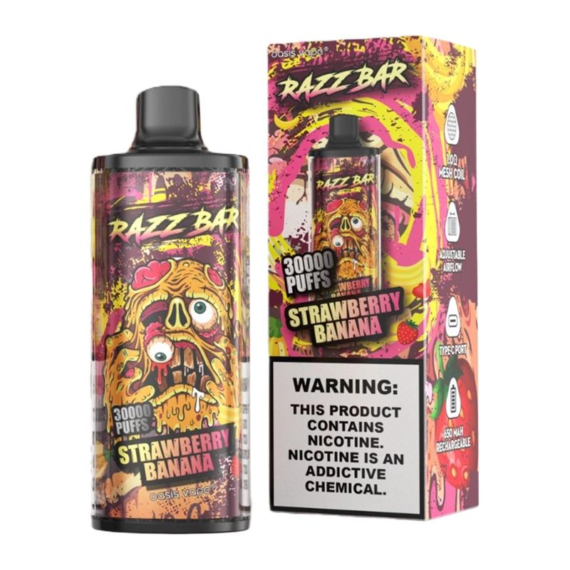 Razz Bar 30000 Puffs 2% 5% Nic Disposable Vape Wholesale Strawberry Banana