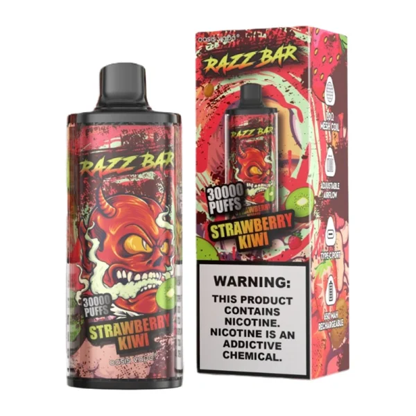 Razz Bar 30000 Puffs 2% 5% Nic Disposable Vape Wholesale Strawberry Kiwi