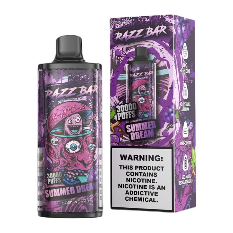 Razz Bar 30000 Puffs 2% 5% Nic Disposable Vape Wholesale Summer Dream