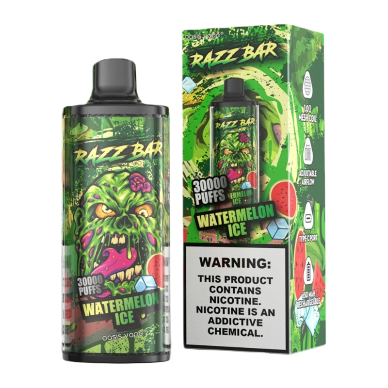 Razz Bar 30000 Puffs 2% 5% Nic Disposable Vape Wholesale Watermelon ICe