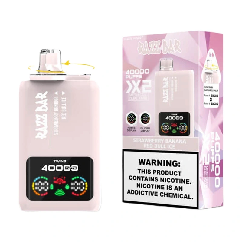 Razz Bar 40000 Puffs Double Flavor Disposable Vape Wholesale Strawberry Banana Red Bull Ice