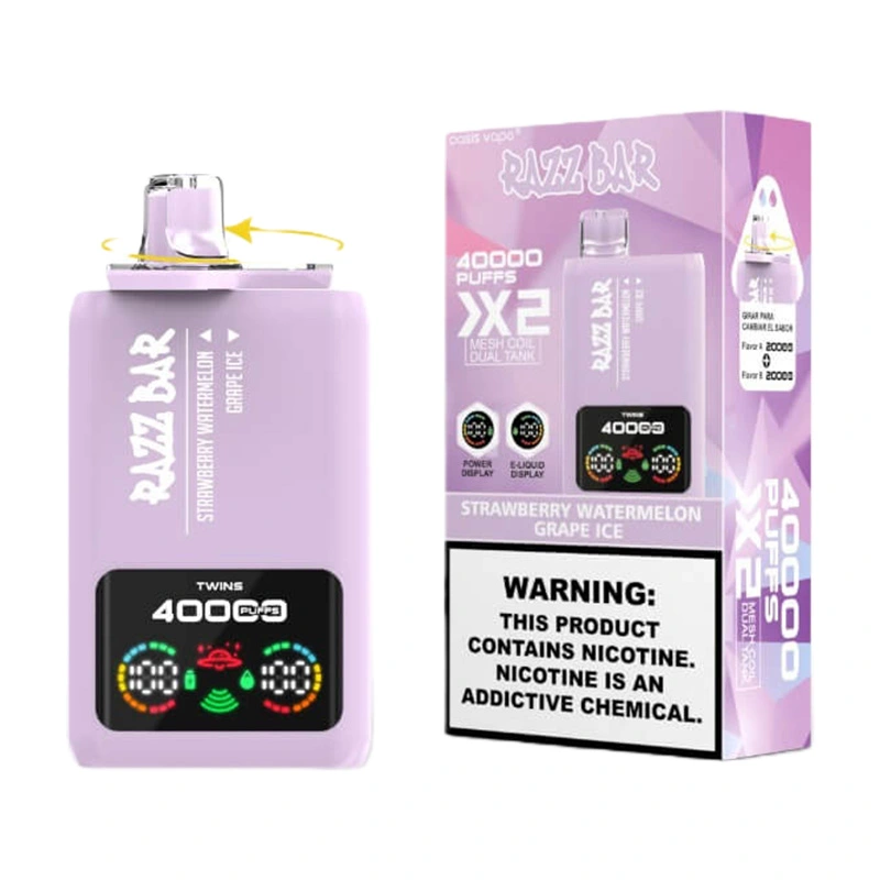 Razz Bar 40000 Puffs Double Flavor Disposable Vape Wholesale Strawberry Watermelon Grape ice