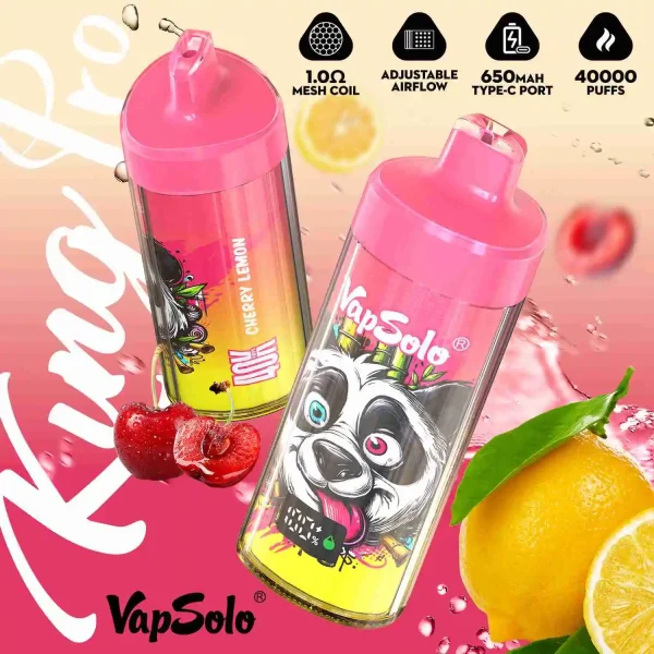 Vapsolo King Pro 40000 Puffs Disposable Vape Wholesale Cherry Lemon