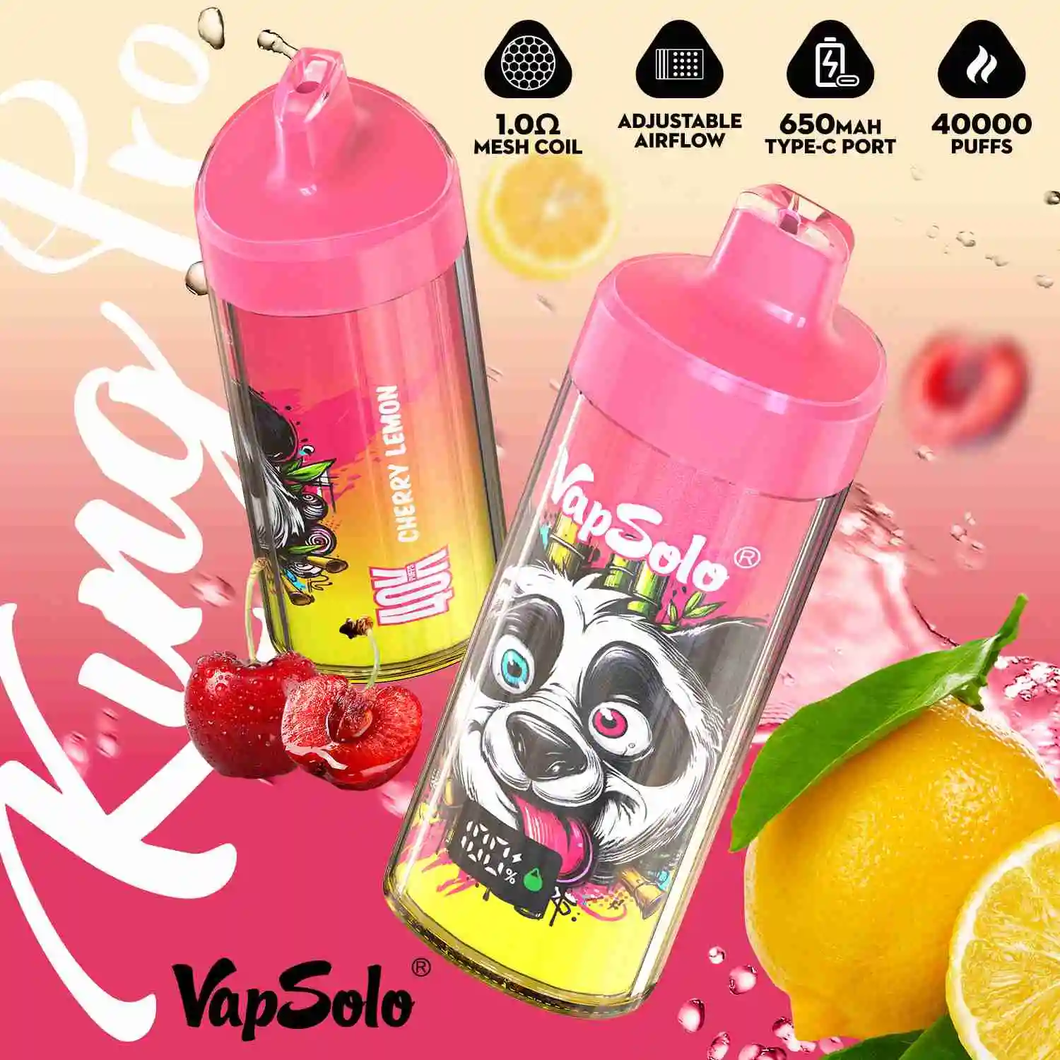 Vapsolo King Pro 40000 Puffs Disposable Vape Wholesale Cherry Lemon