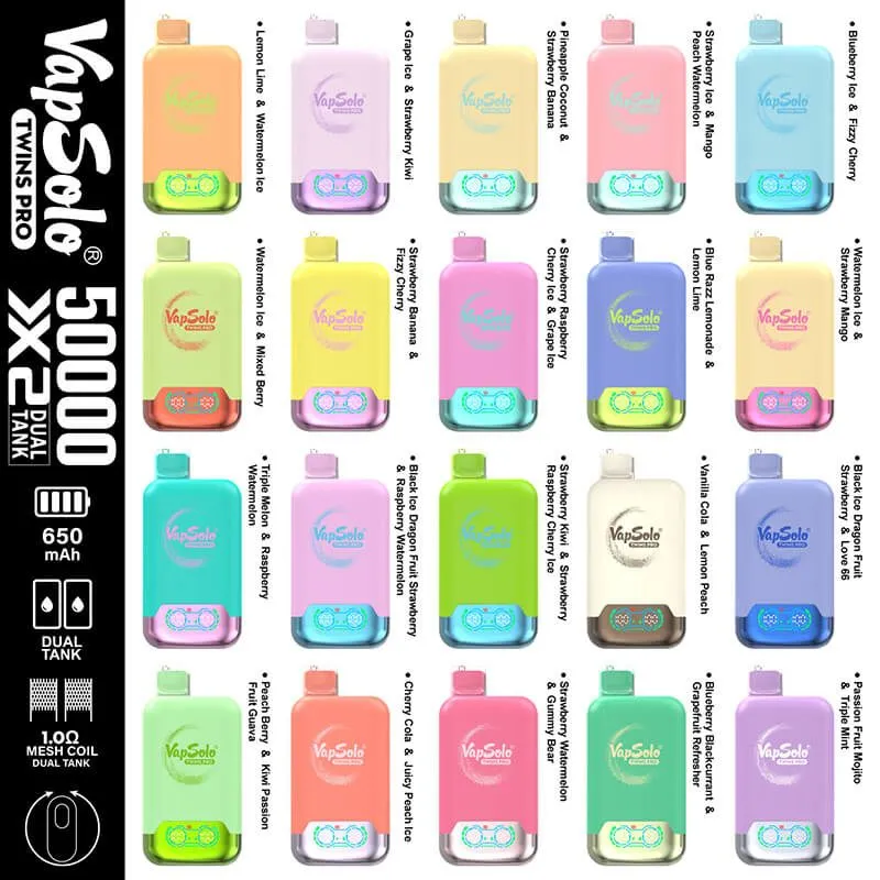 Vapsolo Twins Pro 50000 Puffs Disposable Vape Wholesale EU Warehouse Vapsolo Twins Pro 50000 Puffs Disposable Vape Wholesale EU Warehouse