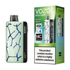 Vozol Neon 45K Puffs Disposable Vape Wholesale EU Warehouse Sour Apple ice