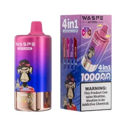 Waspe 4in1 100K Puffs 4 flavors Disposable Vape Wholesale Strawberry Raspberry Cherry & Crazy Cherry Ice & Blue Cherry Ice & Cola Ice