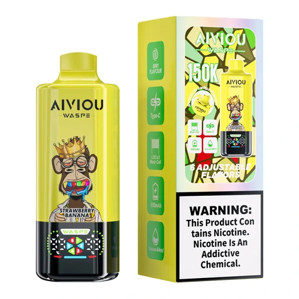 Waspe 6in1 150K Puffs 6 Flavors Disposable Vape Wholesale Strawberry Banana & Kiwi Watermelon & Coconut Strawberry