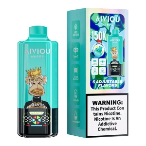 Waspe Aiviou 150K Puffs 6 in 1 Disposable Vape Wholesale Grape Ice & Blue Razz Cherry & Strawberry Ice