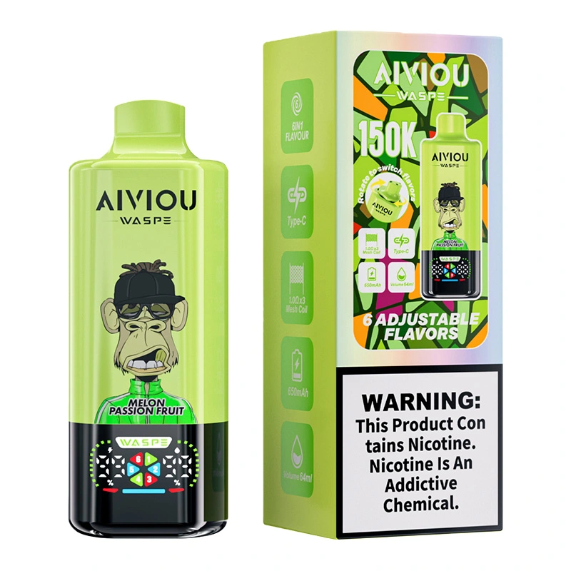 Waspe Aiviou 150K Puffs 6 in 1 Disposable Vape Wholesale Melon Passion Fruit & Blackberry Ice & Apple Kiwi