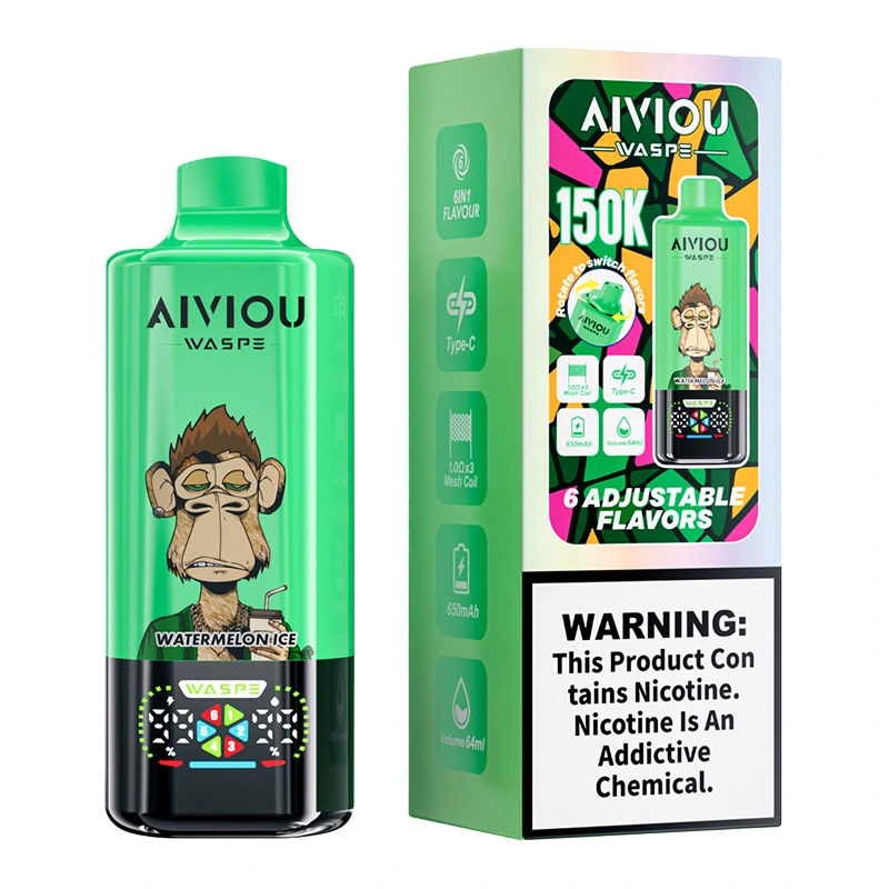 Waspe Aiviou 150K Puffs 6 in 1 Disposable Vape Wholesale Watermelon Ice & Lemon Lime & Lemon Peach