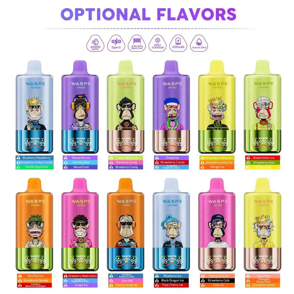 Waspe Aiviou 3in1 60000 Puffs Disposable Vape Wholesale Waspe Aiviou 3in1 60000 Puffs Disposable Vape Wholesale
