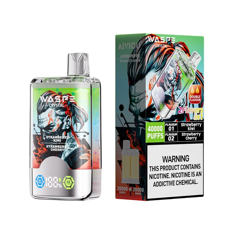 Waspe Crystal 40000 Puffs Double Flavor Disposable Vape Strawberry Kiwi & Strawberry Cherry