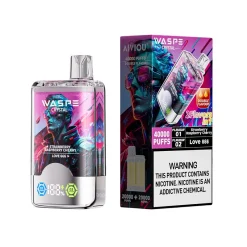 Waspe Crystal 40000 Puffs Double Flavor Disposable Vape Strawberry Raspberry Cherry & Love 666