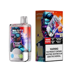 Waspe Crystal 40000 Puffs Double Flavor Disposable Vape Strawberry Red Bull & Blueberry Cherry