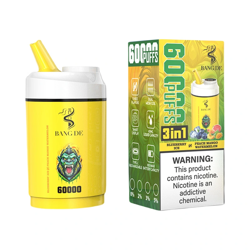 Bang DE 60000 Puffs 3 in 1 Triple Flavors Disposable Vape Blueberry ice & Peach mango watermelon
