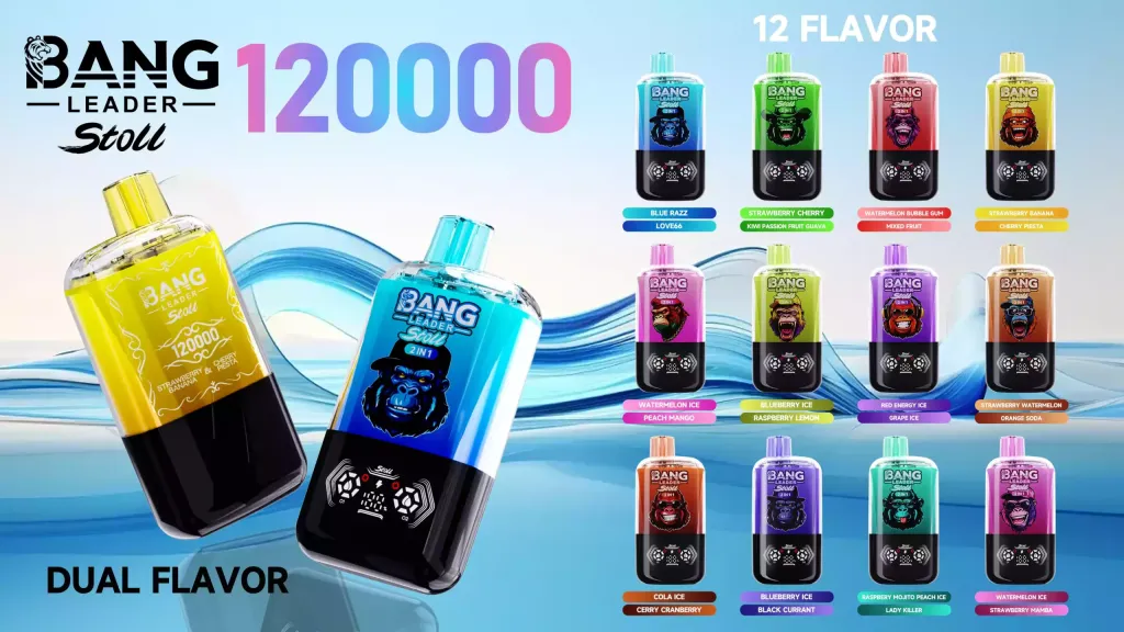 Bang Leader Stoll 120K Disposable Vape Wholesale 120000 Puffs 2 in 1 device with 0% to 5% Nicotine Options Bang Leader Stoll 120K Disposable Vape Wholesale 120000 Puffs 2 in 1 device with 0% to 5% Nicotine Options