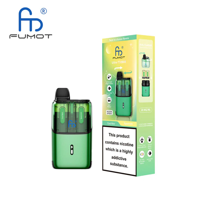 Fumot Ultra T32000 Disposable Vape 32K Puffs Dual Pod Kit Cool Mint & Spearmint