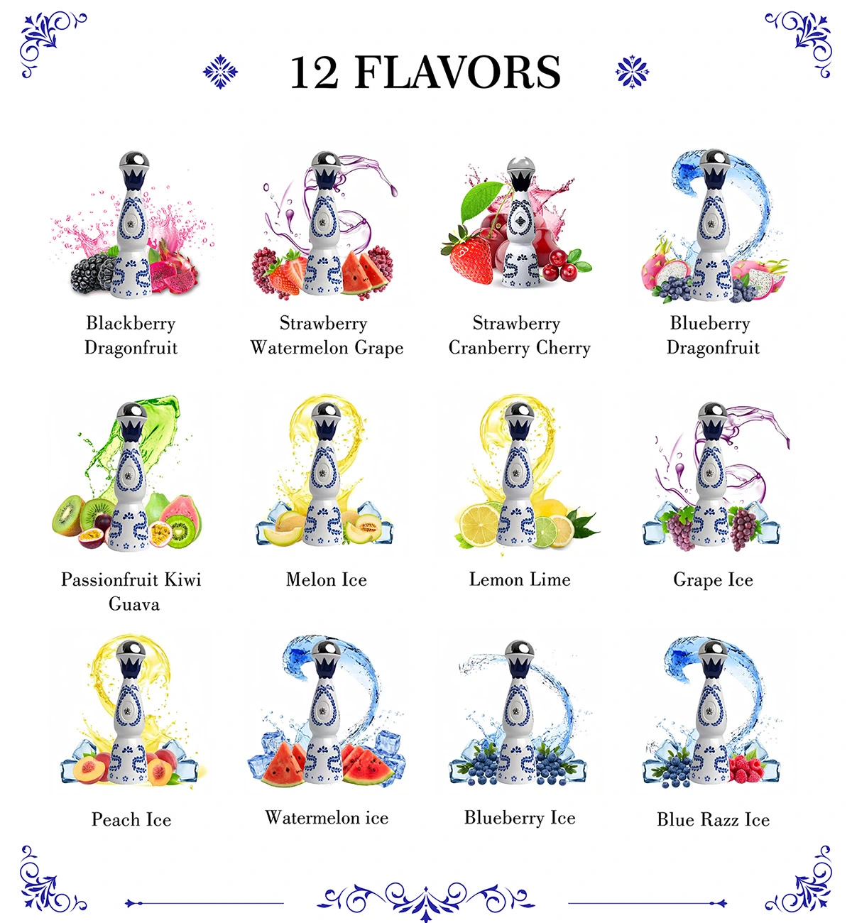 Humo Azul 24000 Puffs Disposable Vape Wholesale 30ml Capacity 600mAh Type C Rechargeable 12 Flavors Mesh Coil