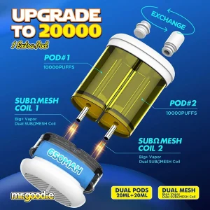 Mr.Goodie 20000 Puffs Dual Pods 2% 5% Nic Disposable Vape 4