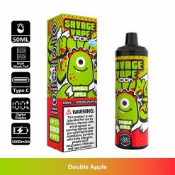01 Double Apple Savage 100K 100000 Puffs Low Nic Disposable Vape Wholesale