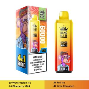 01 Watermelon Ice Blueberry Mint Bang Blaze 60000 4 in 1 60K Puffs 4 Flavors Vape Wholesale