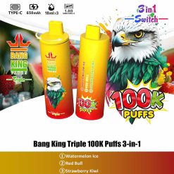 01 Watermelon Ice Red Bull Bang King Triple 100K 3 in 1 100000 Puffs Vape Wholesale