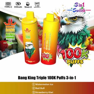 01 Watermelon Ice Red Bull Bang King Triple 100K 3 in 1 100000 Puffs Vape Wholesale
