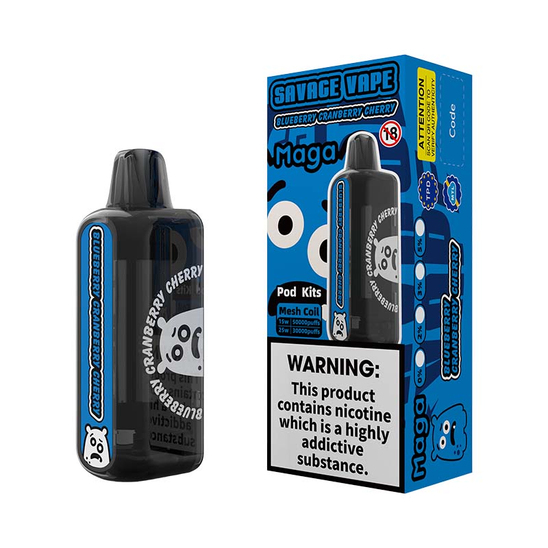 02 Blueberry Cranberry Savage Maga 50000 Pod 50K Puffs Disposable Vape Wholesale
